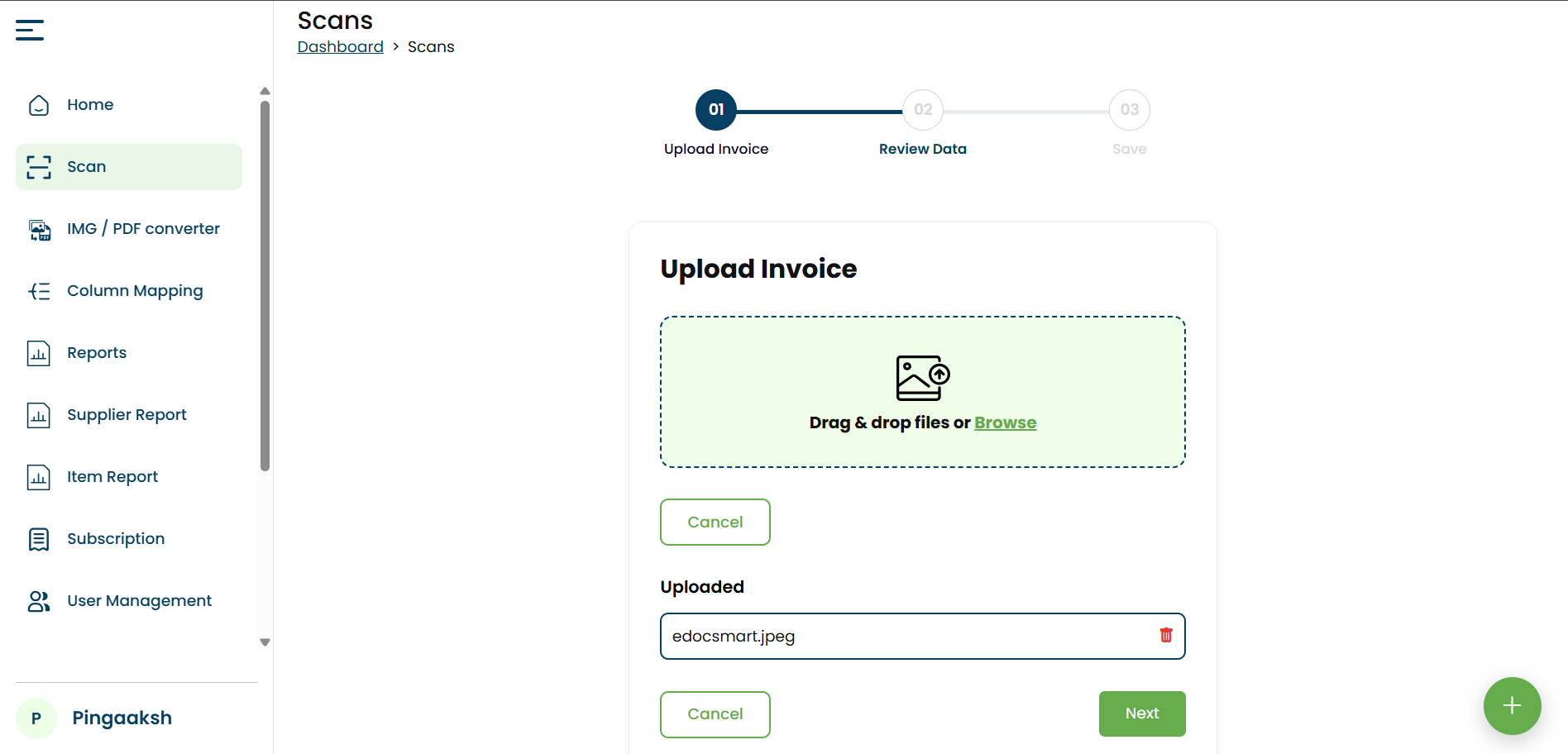 Upload Bank Statement