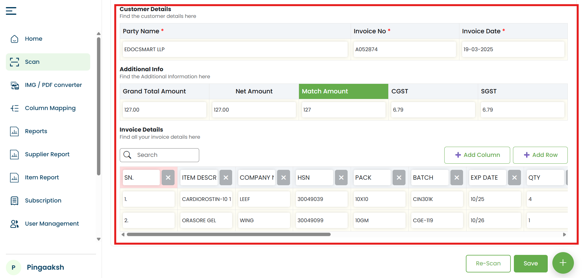Upload Bank Statement