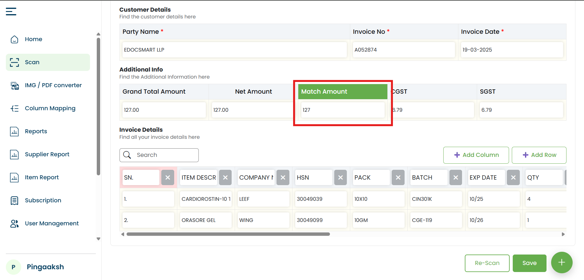 Upload Bank Statement