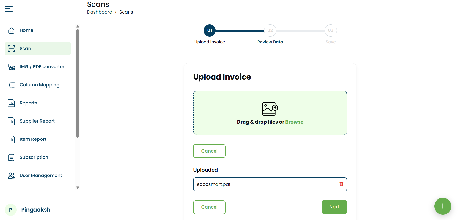 Upload Bank Statement File