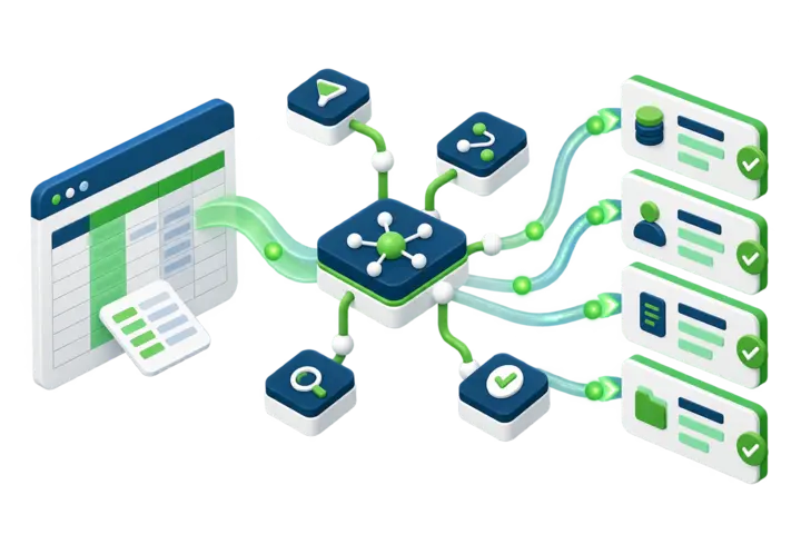 Animated-style field mapping illustration