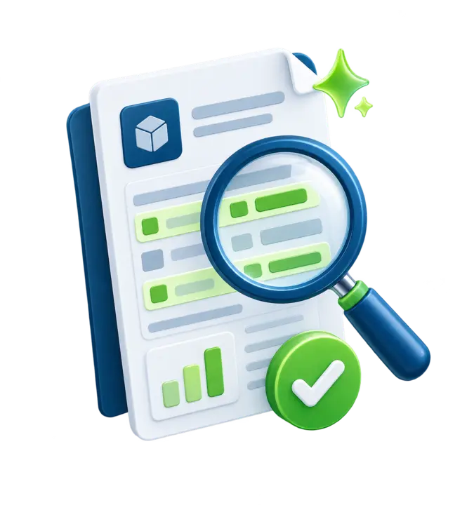 Animated-style data review illustration