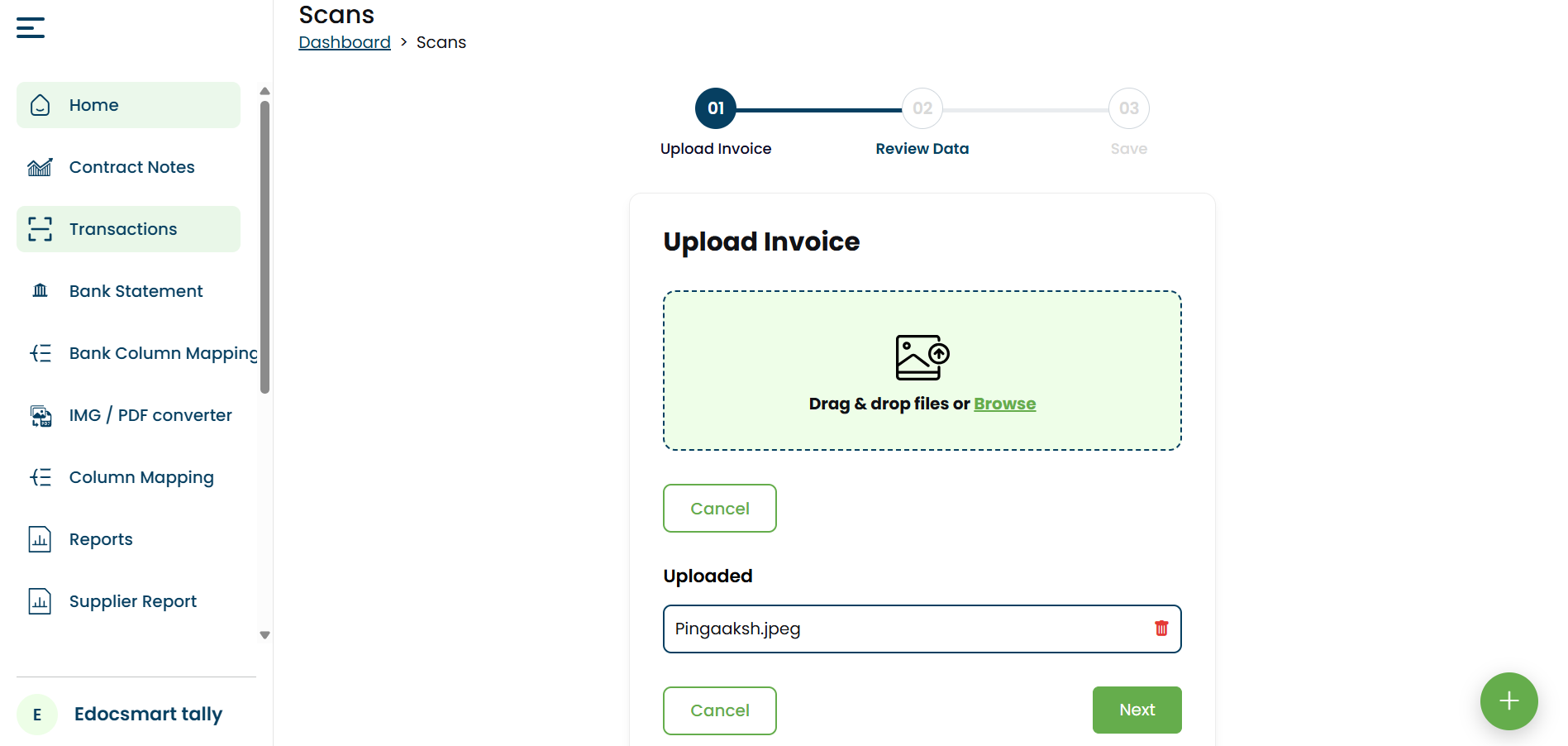 upload invoice